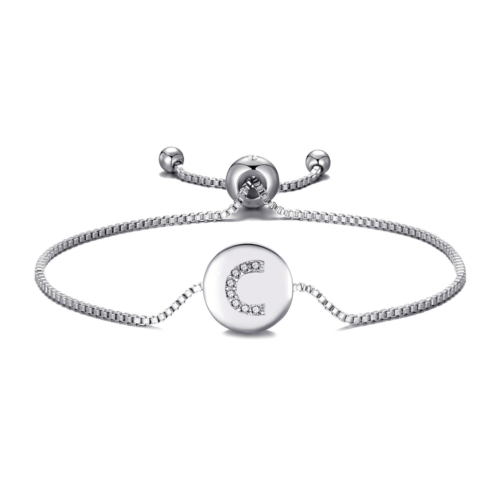 Initial Friendship Slider Bracelet Letter C Created with Zircondia® Crystals