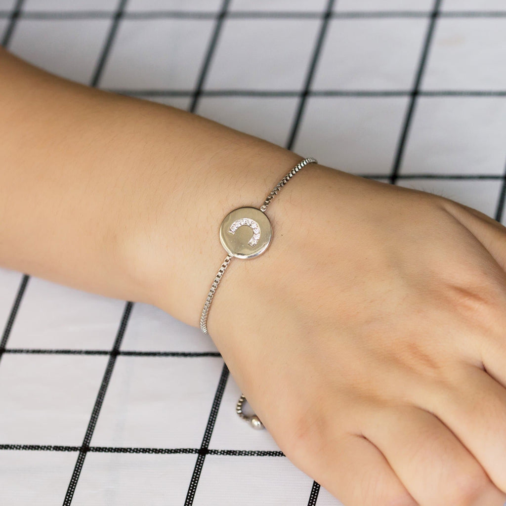 Initial Friendship Slider Bracelet Letter C Created with Zircondia® Crystals