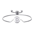 Initial Friendship Slider Bracelet Letter D Created with Zircondia® Crystals