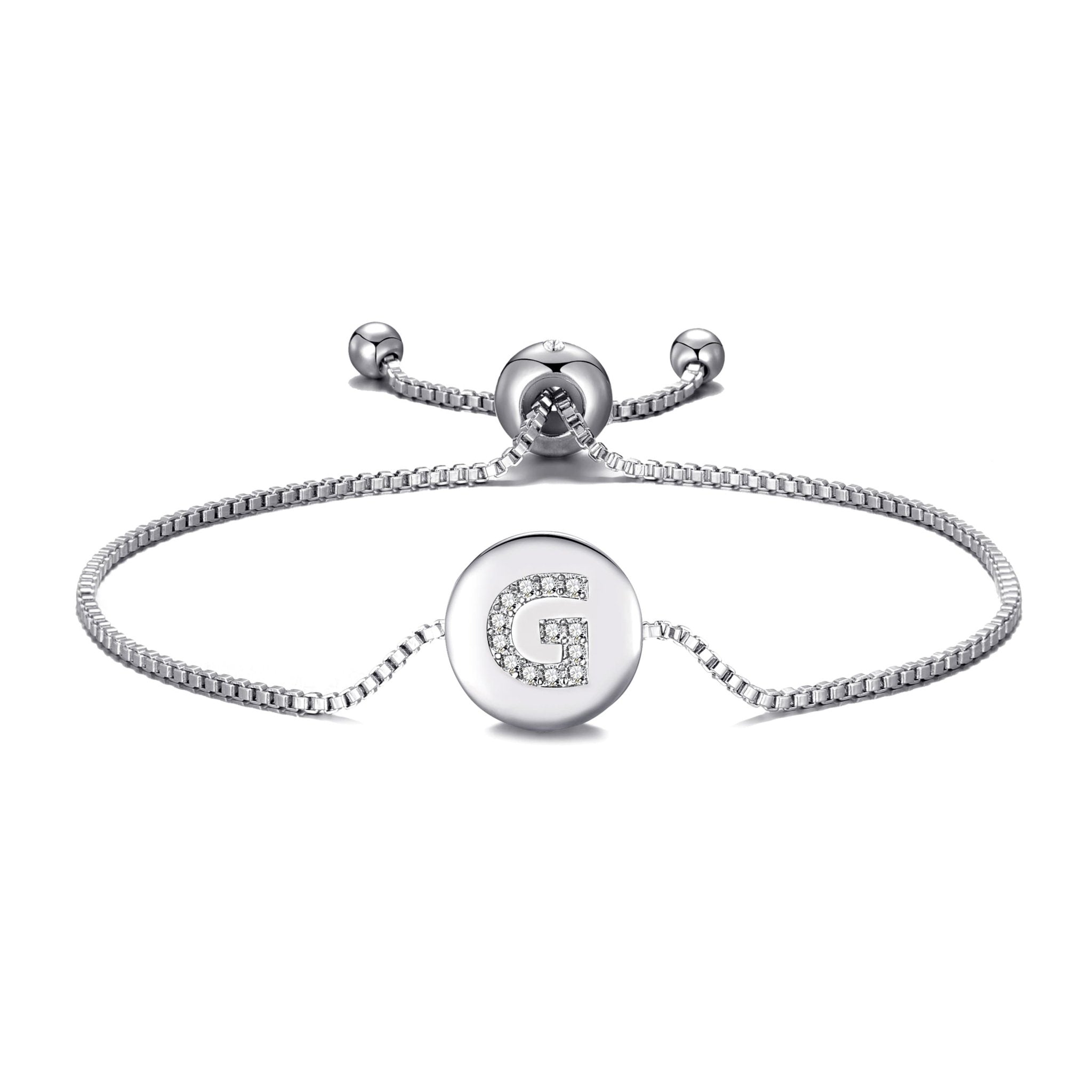 Initial Friendship Slider Bracelet Letter G Created with Zircondia® Crystals