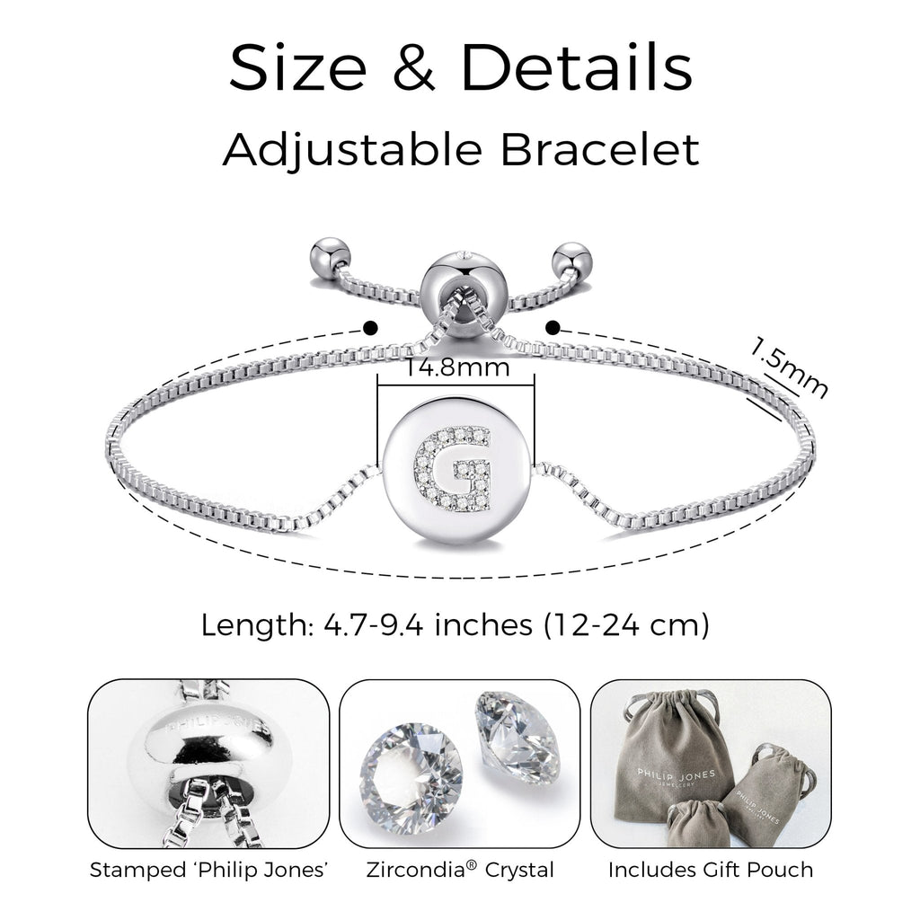 Initial Friendship Slider Bracelet Letter G Created with Zircondia® Crystals
