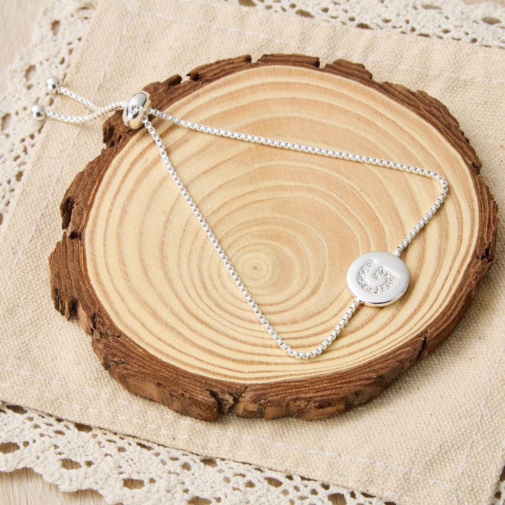 Initial Friendship Slider Bracelet Letter G Created with Zircondia® Crystals