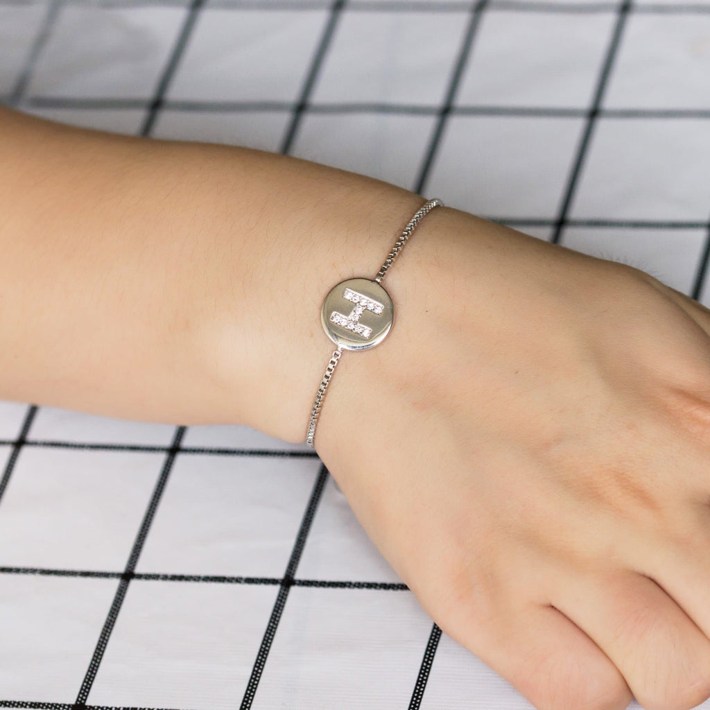 Initial Friendship Slider Bracelet Letter H Created with Zircondia® Crystals