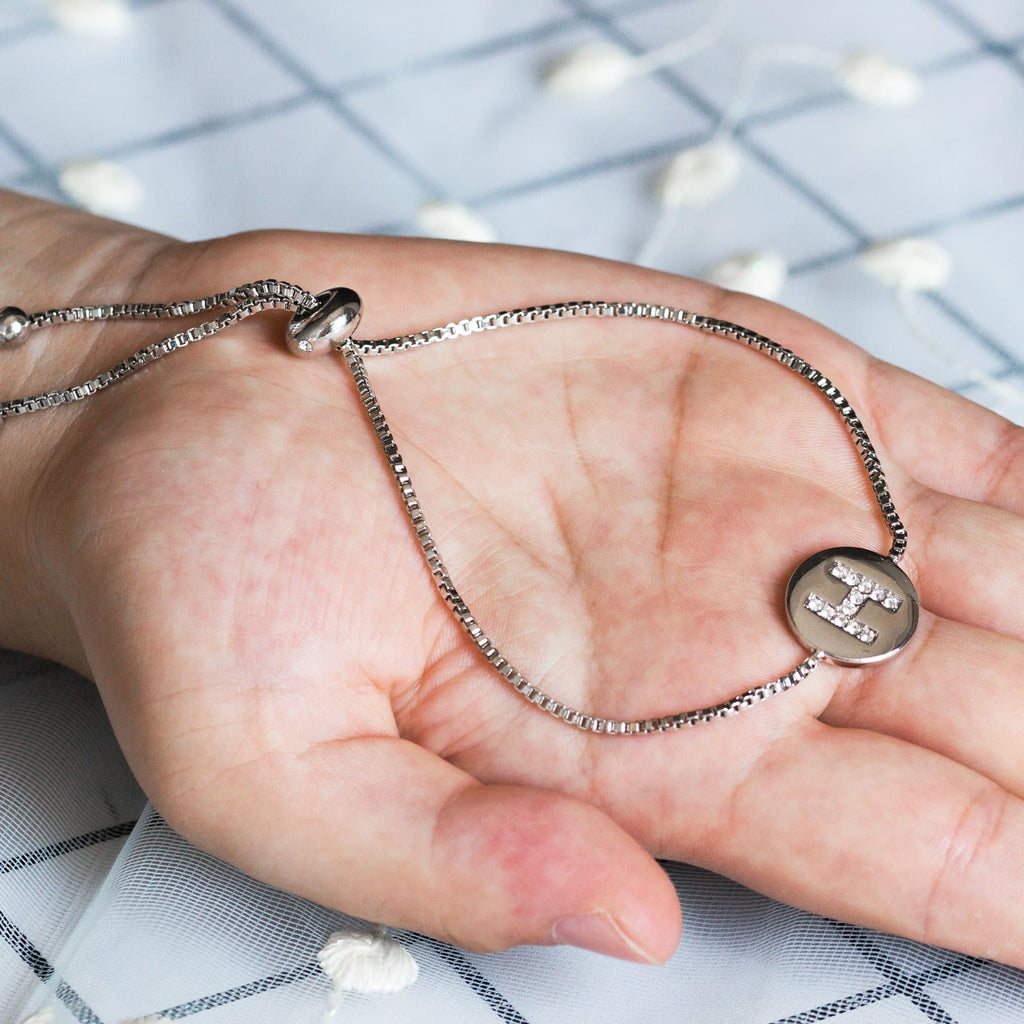 Initial Friendship Slider Bracelet Letter H Created with Zircondia® Crystals
