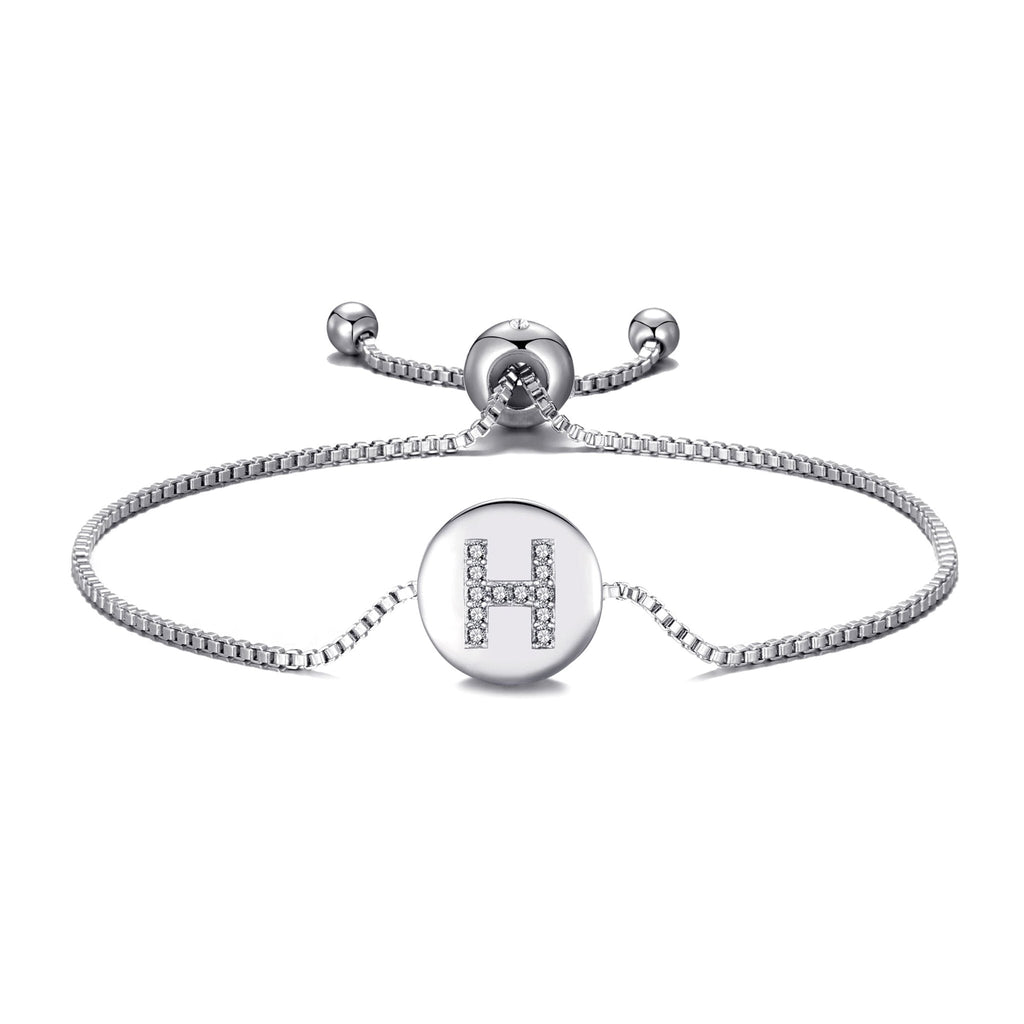 Initial Friendship Slider Bracelet Letter H Created with Zircondia® Crystals