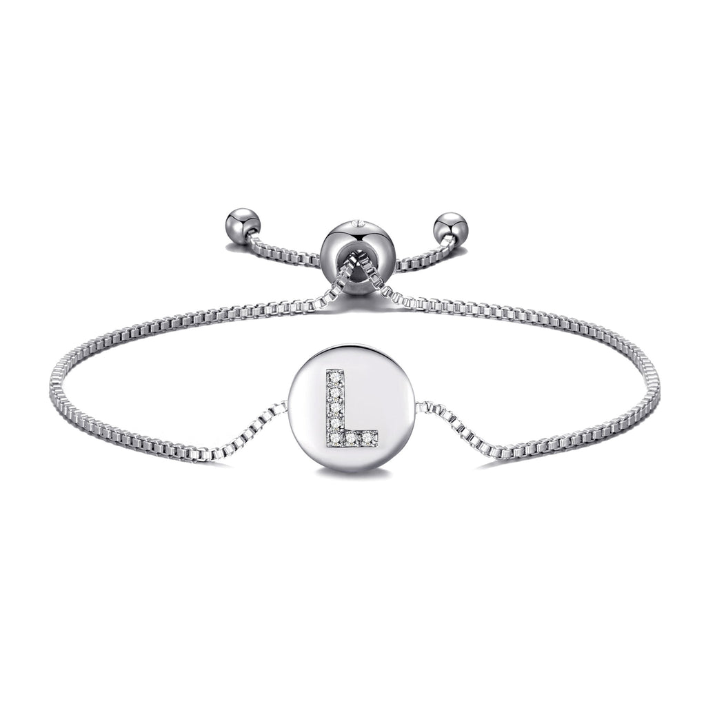 Initial Friendship Slider Bracelet Letter L Created with Zircondia® Crystals