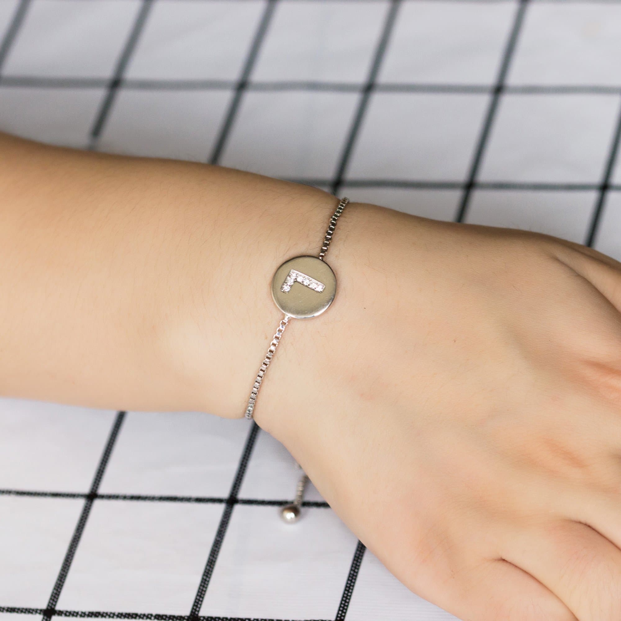 Initial Friendship Slider Bracelet Letter L Created with Zircondia® Crystals