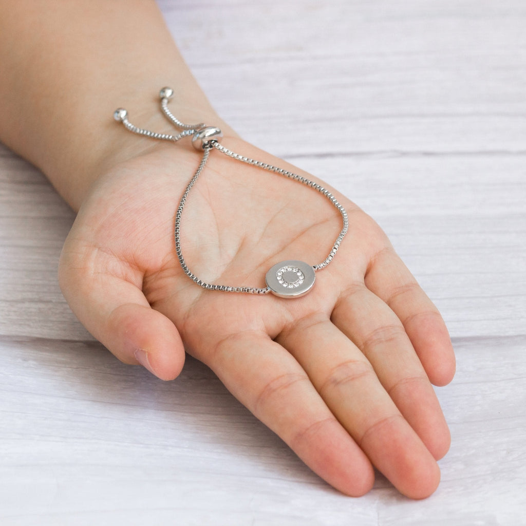 Initial Friendship Slider Bracelet Letter O Created with Zircondia® Crystals