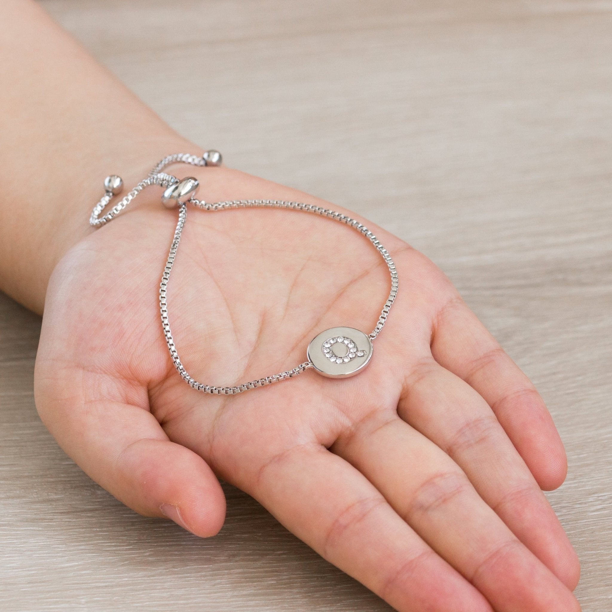 Initial Friendship Slider Bracelet Letter Q Created with Zircondia® Crystals