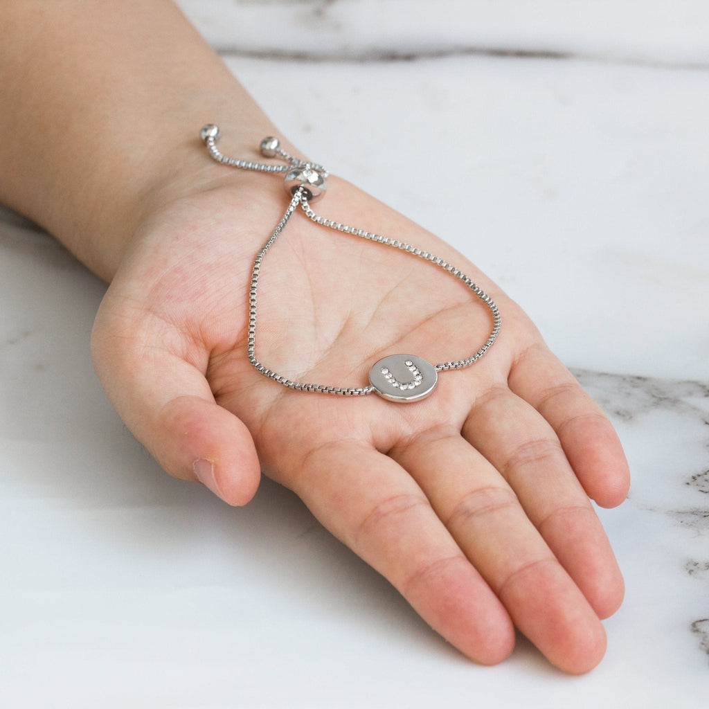 Initial Friendship Slider Bracelet Letter U Created with Zircondia® Crystals