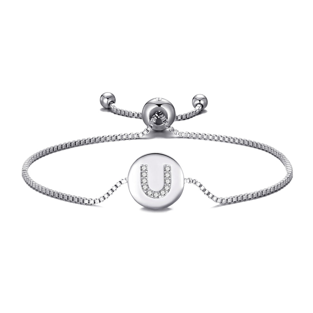 Initial Friendship Slider Bracelet Letter U Created with Zircondia® Crystals