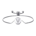 Initial Friendship Slider Bracelet Letter V Created with Zircondia® Crystals