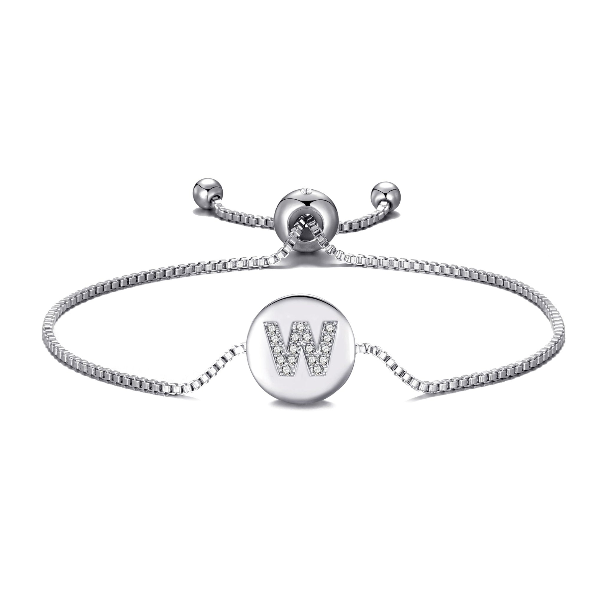 Initial Friendship Slider Bracelet Letter W Created with Zircondia® Crystals