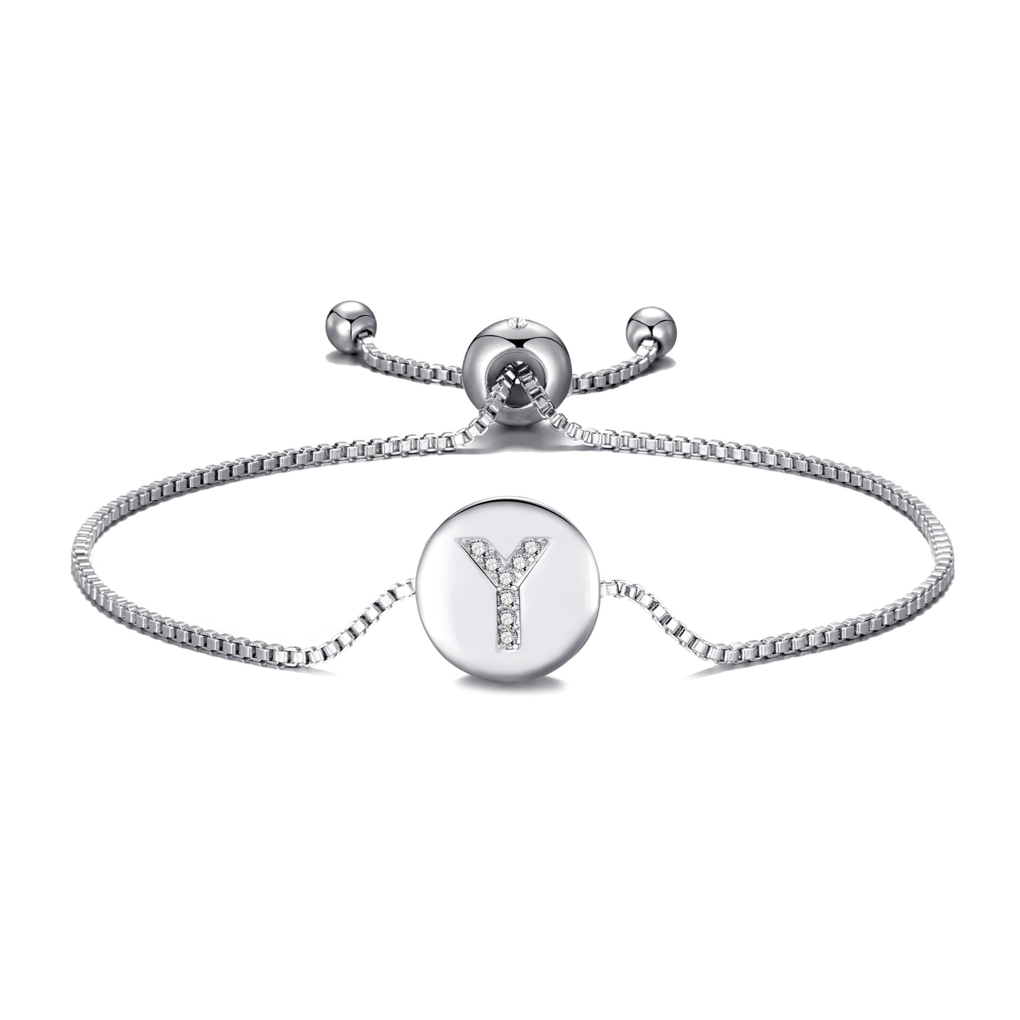 Initial Friendship Slider Bracelet Letter Y Created with Zircondia® Crystals