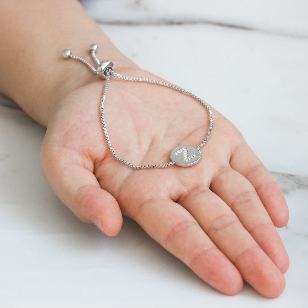 Initial Friendship Slider Bracelet Letter Z Created with Zircondia® Crystals