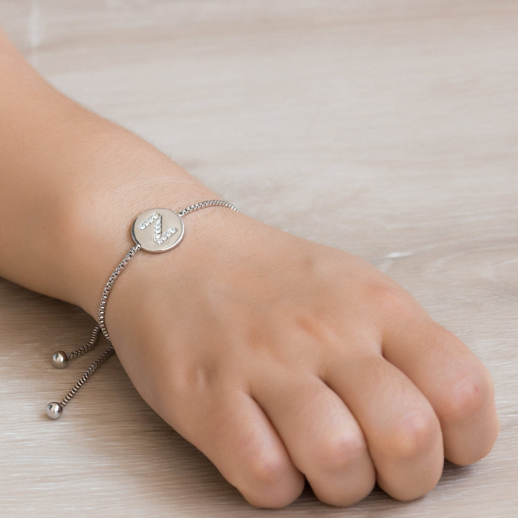 Initial Friendship Slider Bracelet Letter Z Created with Zircondia® Crystals
