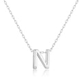 Initial Necklace Letter N Created with Zircondia® Crystals