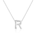 Initial Necklace Letter R Created with Zircondia® Crystals