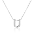 Initial Necklace Letter U Created with Zircondia® Crystals