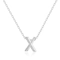 Initial Necklace Letter X Created with Zircondia® Crystals