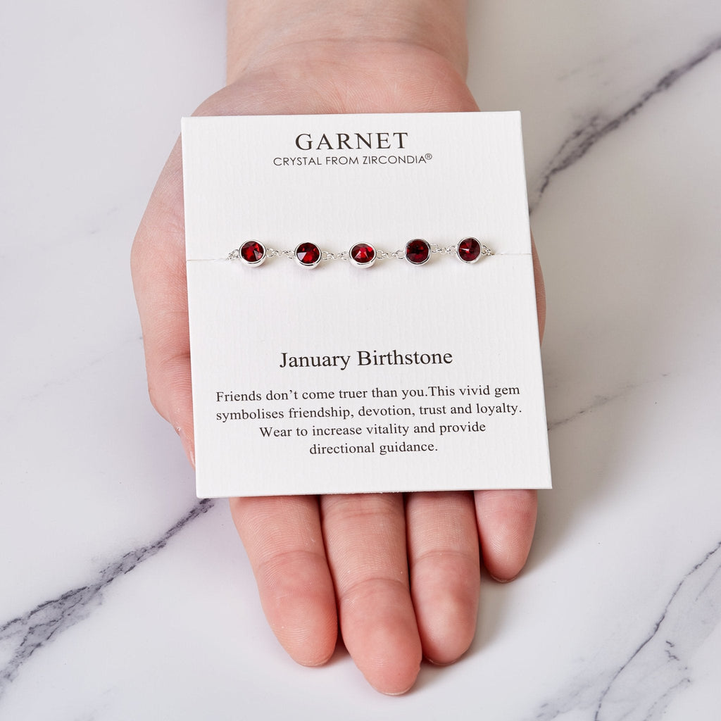 January Birthstone Bracelet Created with Garnet Zircondia® Crystals