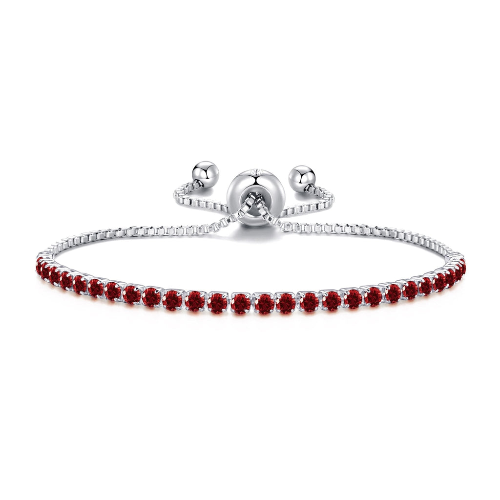 January Birthstone Friendship Slider Bracelet with Garnet Zircondia® Crystals