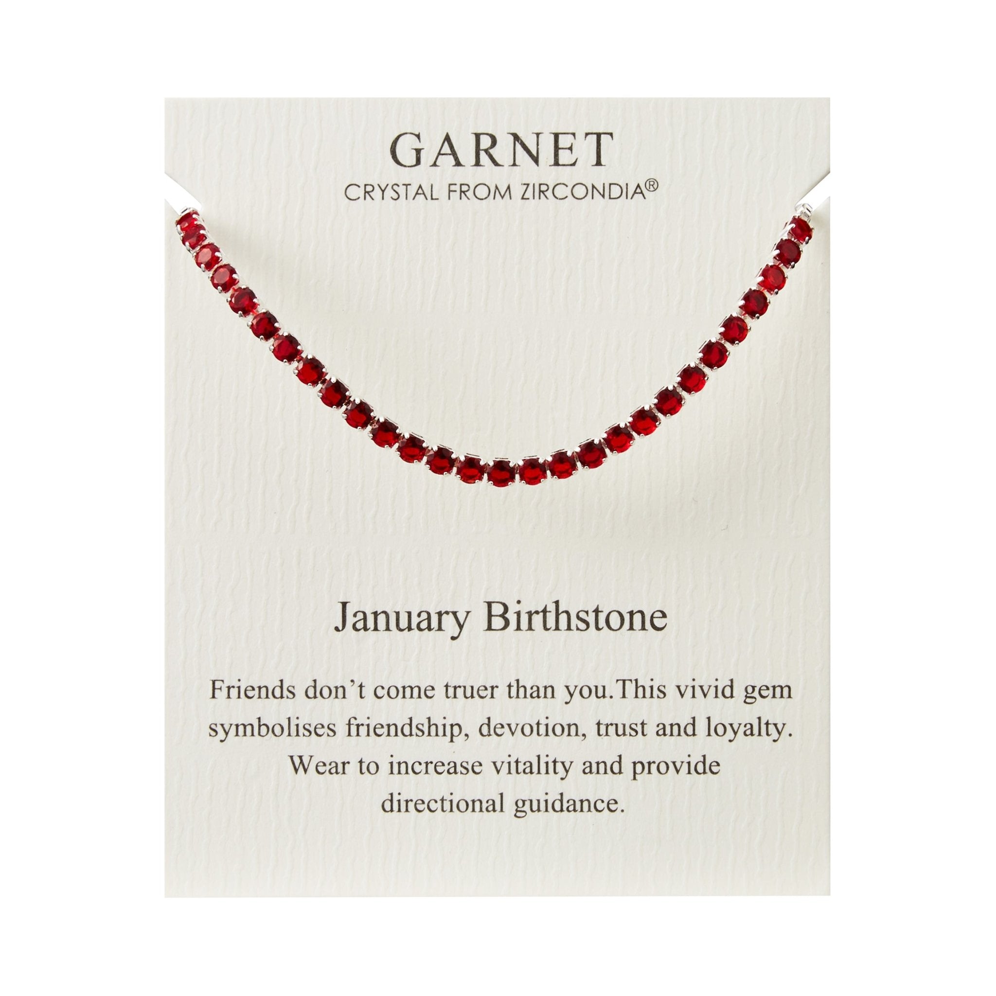 January Birthstone Friendship Slider Bracelet with Garnet Zircondia® Crystals