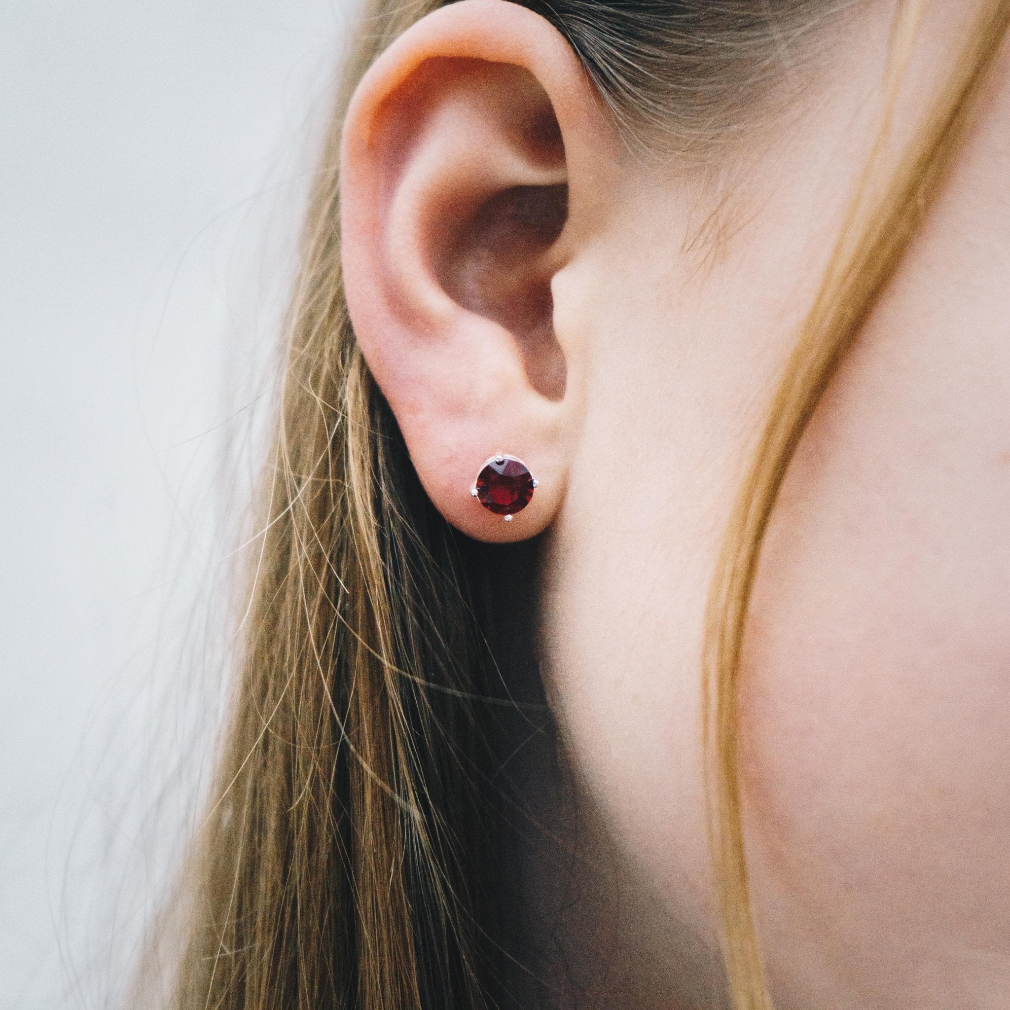 January (Garnet) Birthstone Earrings Created with Zircondia® Crystals