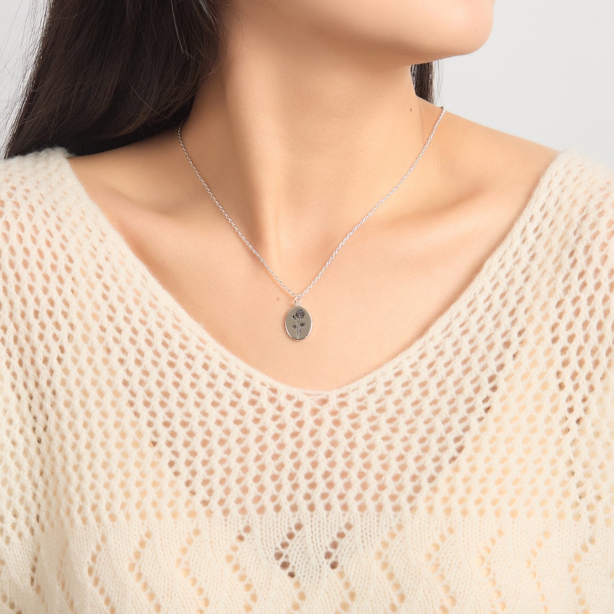 July Birth Flower Water Lily Necklace with Card
