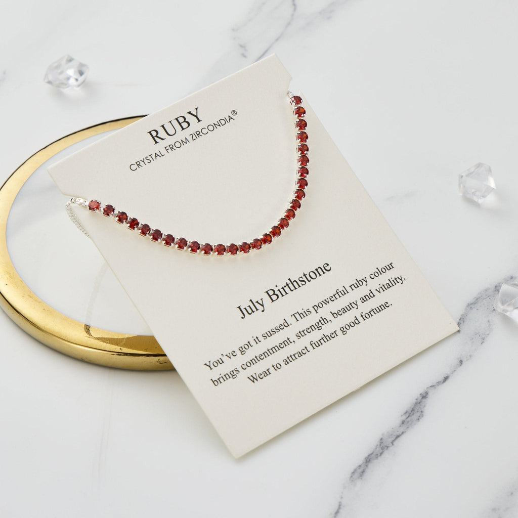 July Birthstone Friendship Slider Bracelet with Ruby Zircondia® Crystals