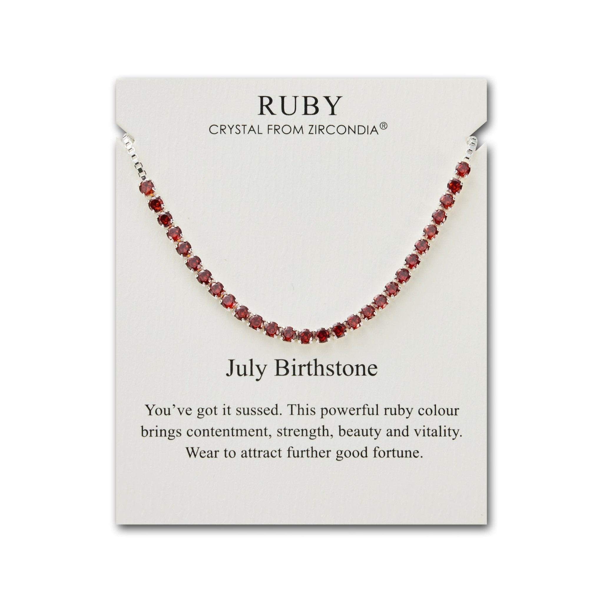 July Birthstone Friendship Slider Bracelet with Ruby Zircondia® Crystals