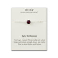 July (Ruby) Birthstone Anklet Created with Zircondia® Crystals