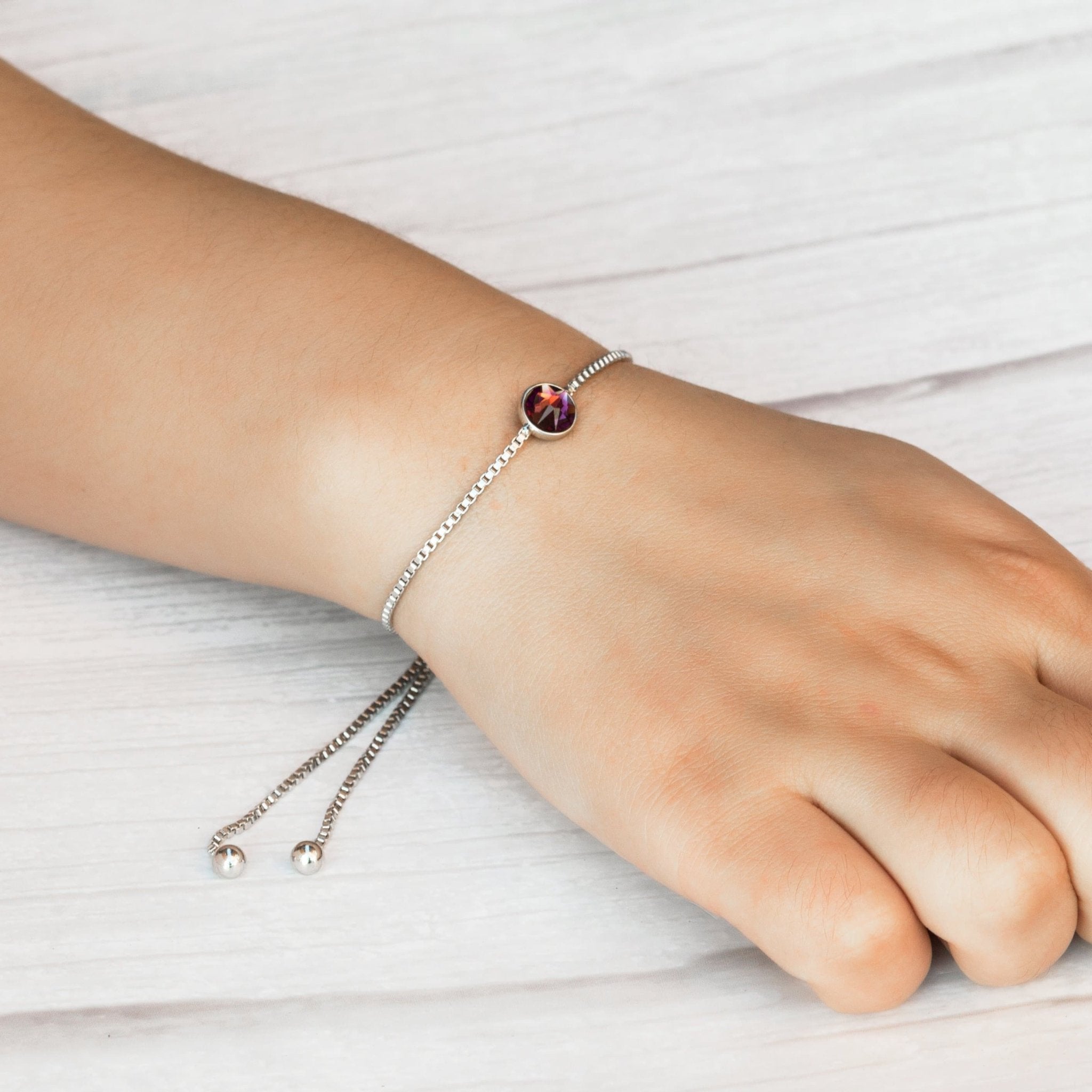 June (Alexandrite) Birthstone Bracelet Created with Zircondia® Crystals