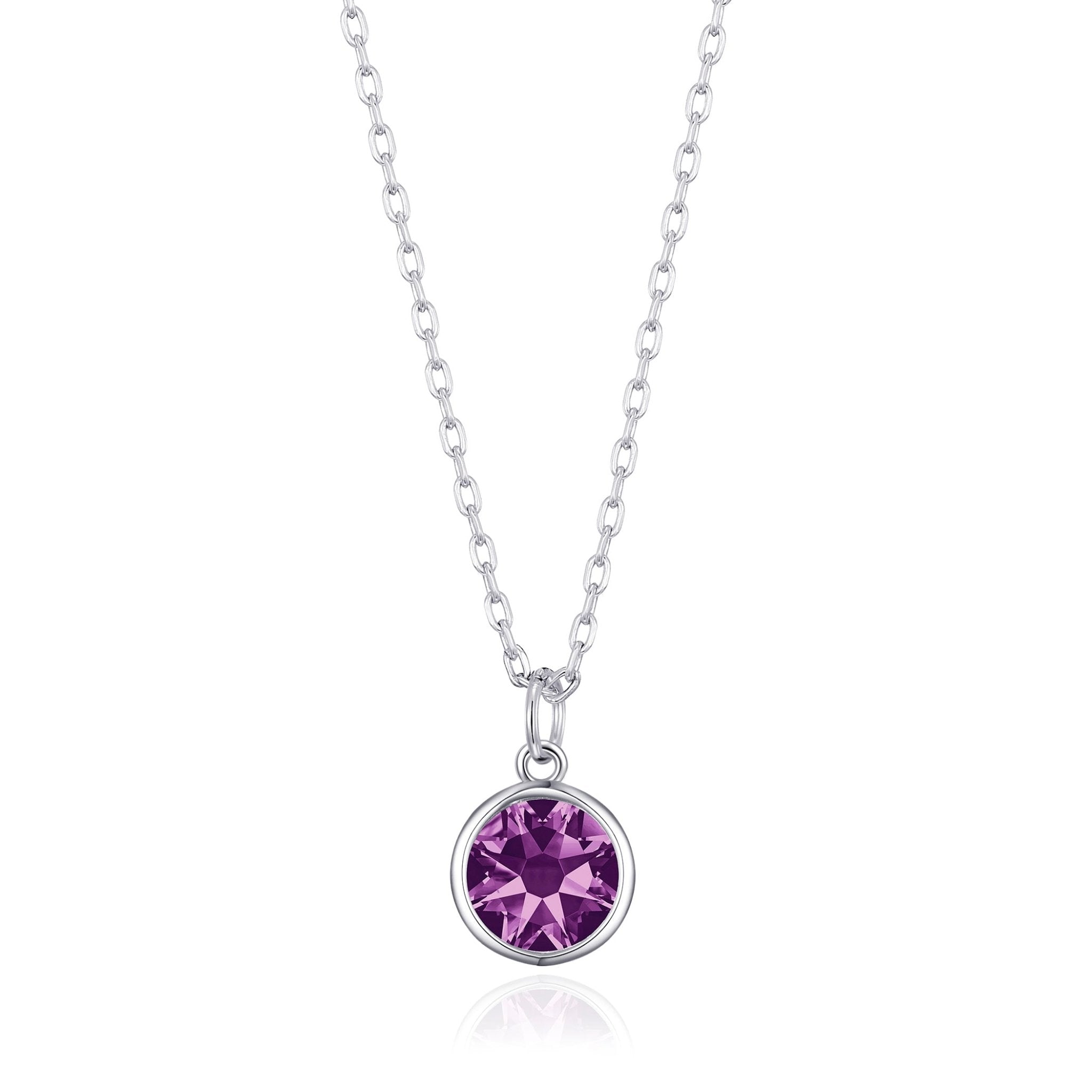 June (Alexandrite) Birthstone Necklace Created with Zircondia® Crystals