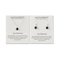 June (Alexandrite) Birthstone Necklace & Drop Earrings Set Created with Zircondia® Crystals
