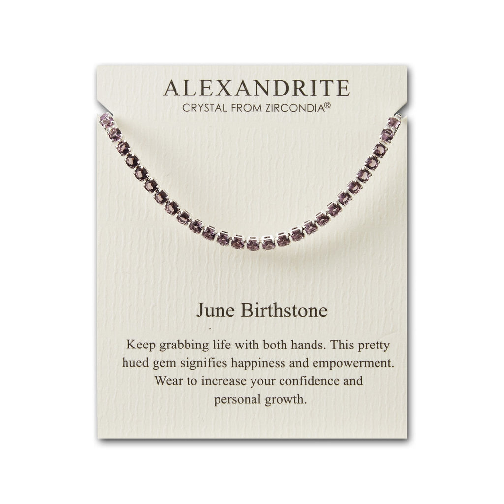 June Birthstone Friendship Slider Bracelet with Alexandrite Zircondia® Crystals