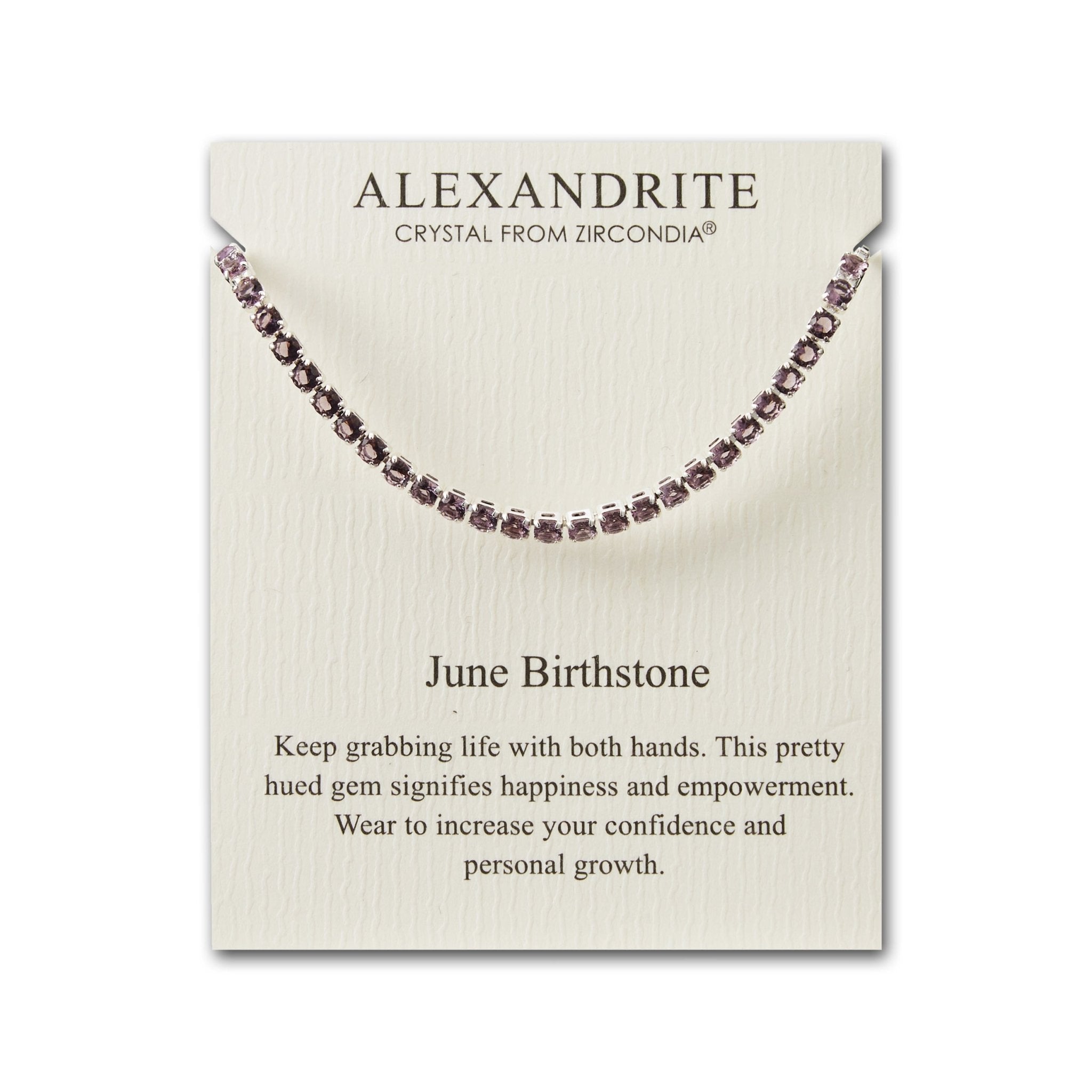 June Birthstone Friendship Slider Bracelet with Alexandrite Zircondia® Crystals