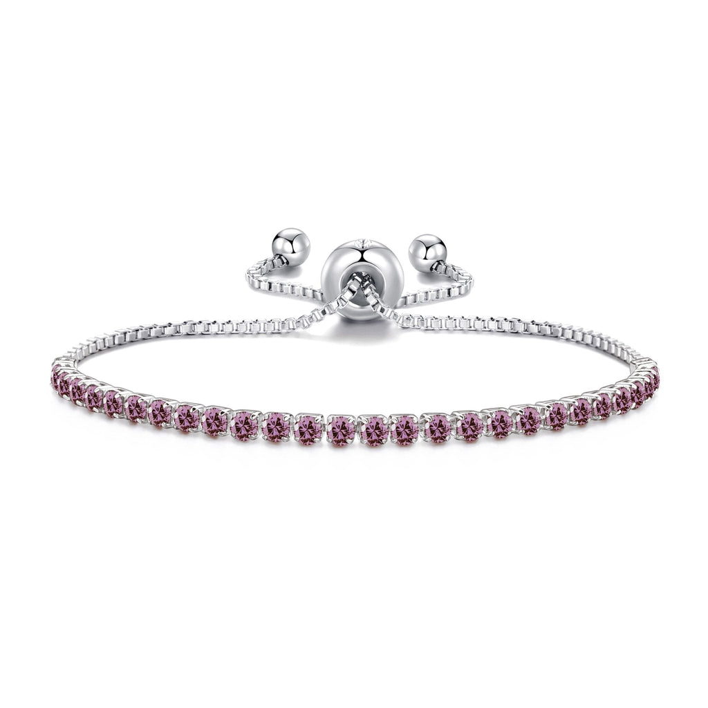 June Birthstone Friendship Slider Bracelet with Alexandrite Zircondia® Crystals
