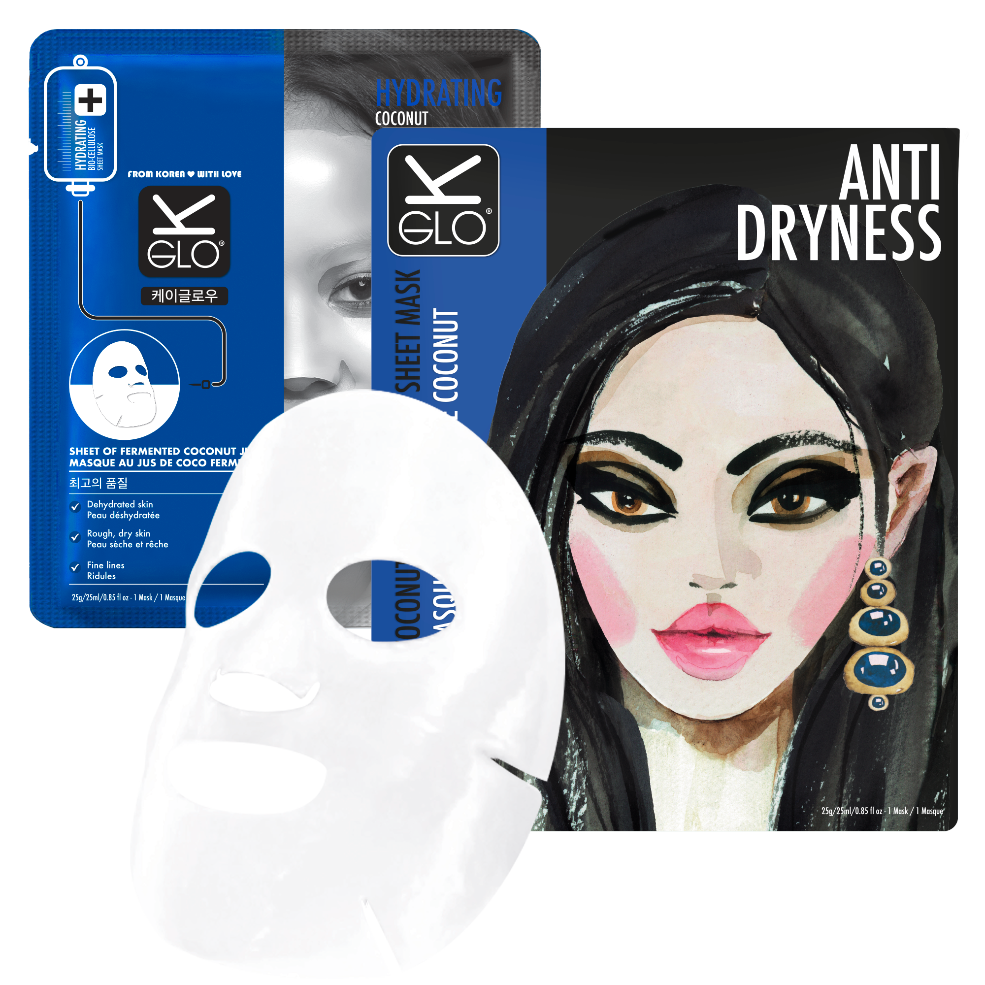K-GLO® Anti-Dryness Coconut Bio-Cellulose Sheet Mask