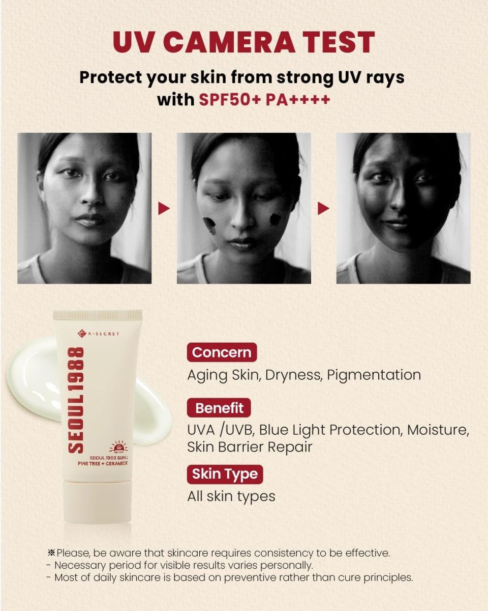 K-Secret Seoul 1988 Sun Cream SPF 50+ | Pine Tree + Ceramide