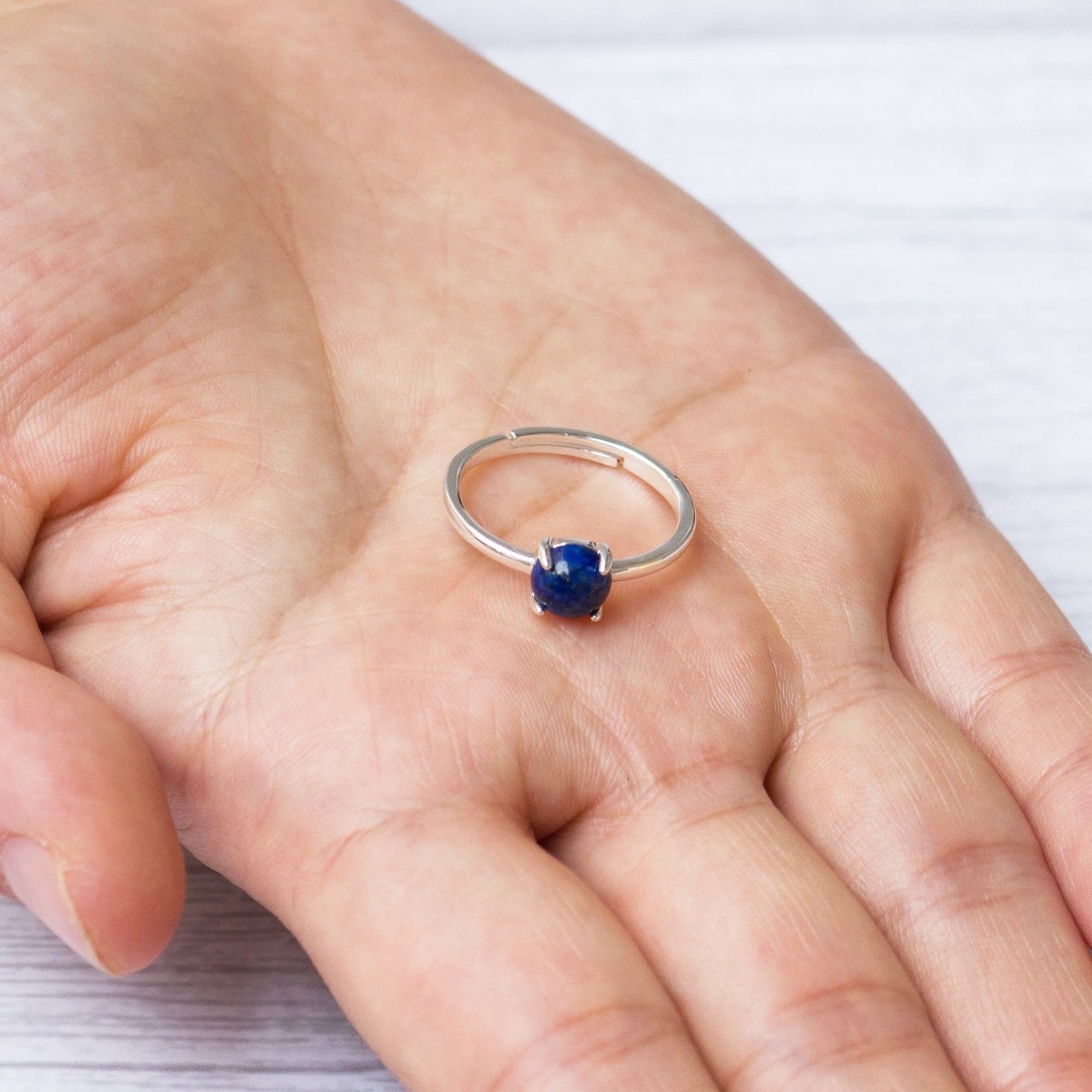 Lapis Adjustable Ring with Quote Card
