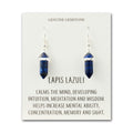 Lapis Gemstone Drop Earrings with Quote Card