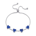 Lapis Gemstone Multi Heart Friendship Slider Bracelet