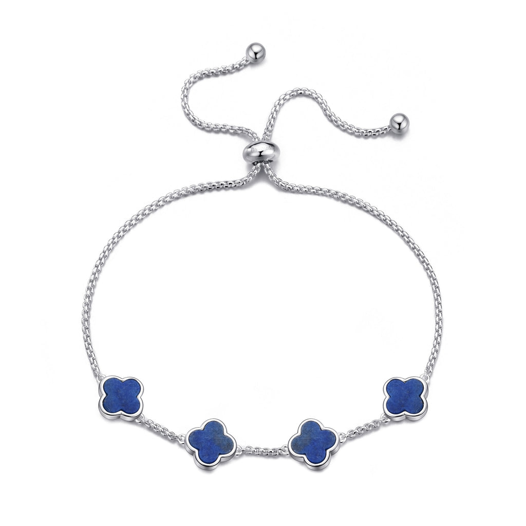 Lapis Multi Clover Friendship Slider Bracelet