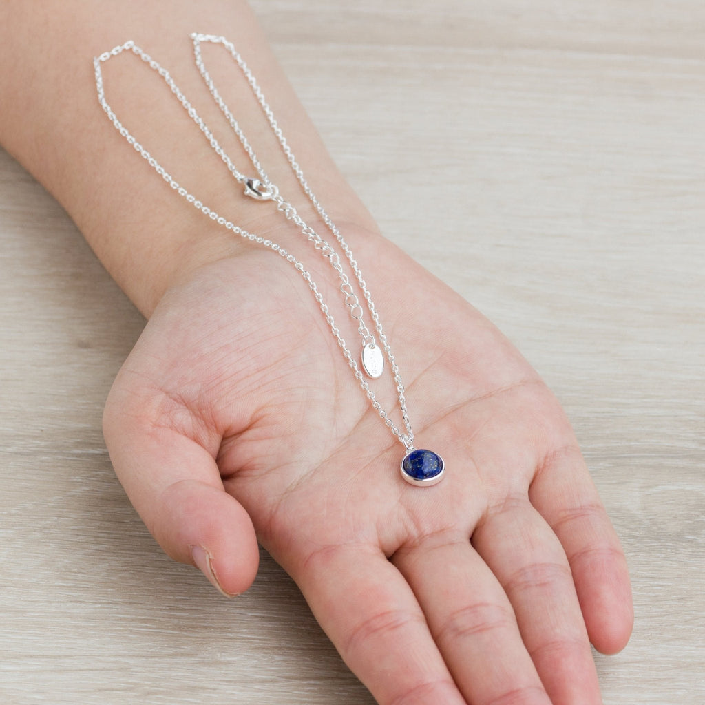 Lapis Necklace with Quote Card