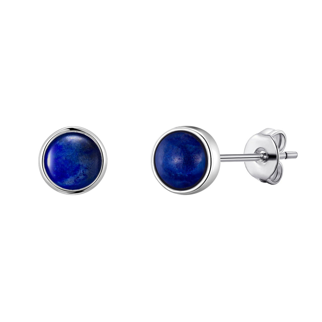 Lapis Stud Earrings with Quote Card
