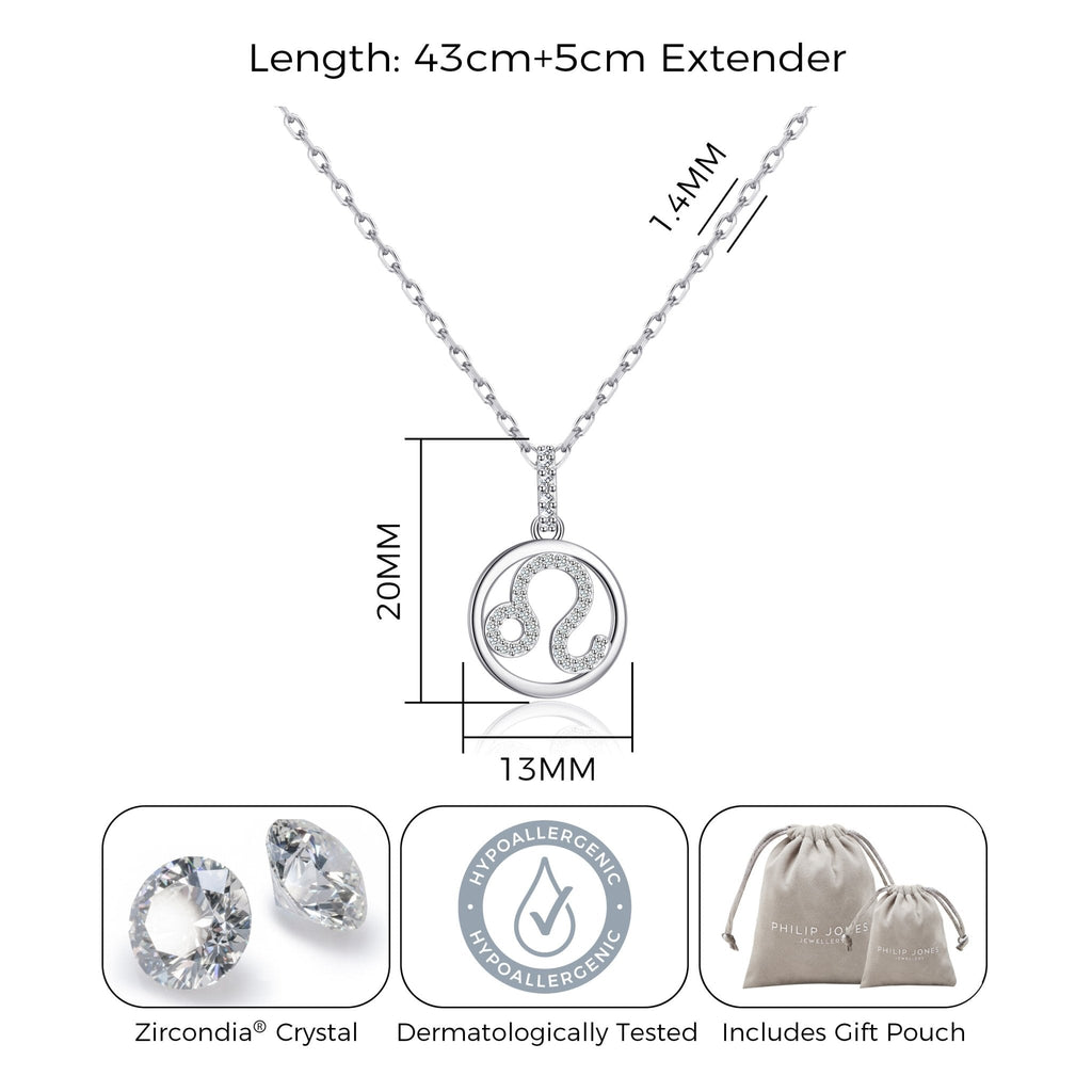 Leo Star Sign Zodiac Necklace and Quote Card with Zircondia® Crystals