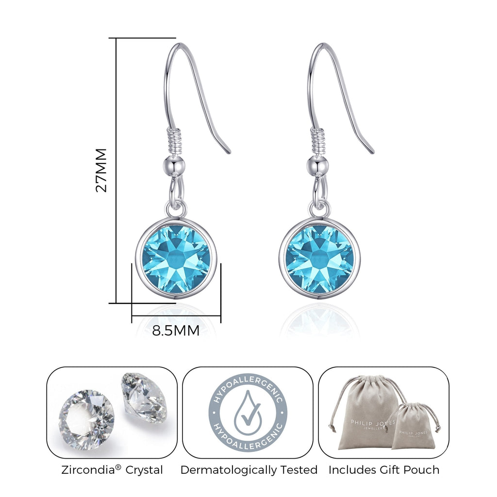 Light Blue Crystal Drop Earrings Created with Zircondia® Crystals