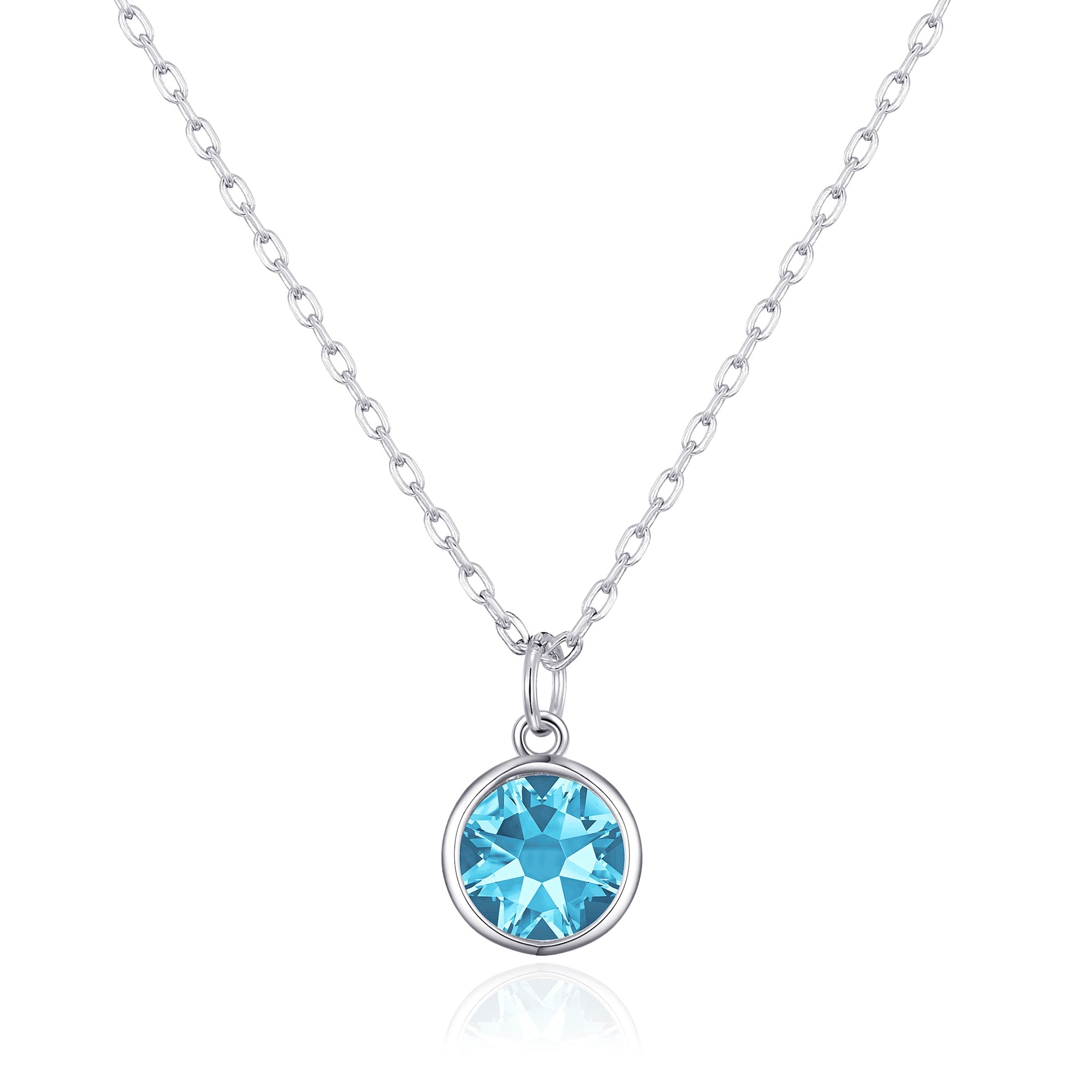 Light Blue Crystal Necklace Created with Zircondia® Crystals