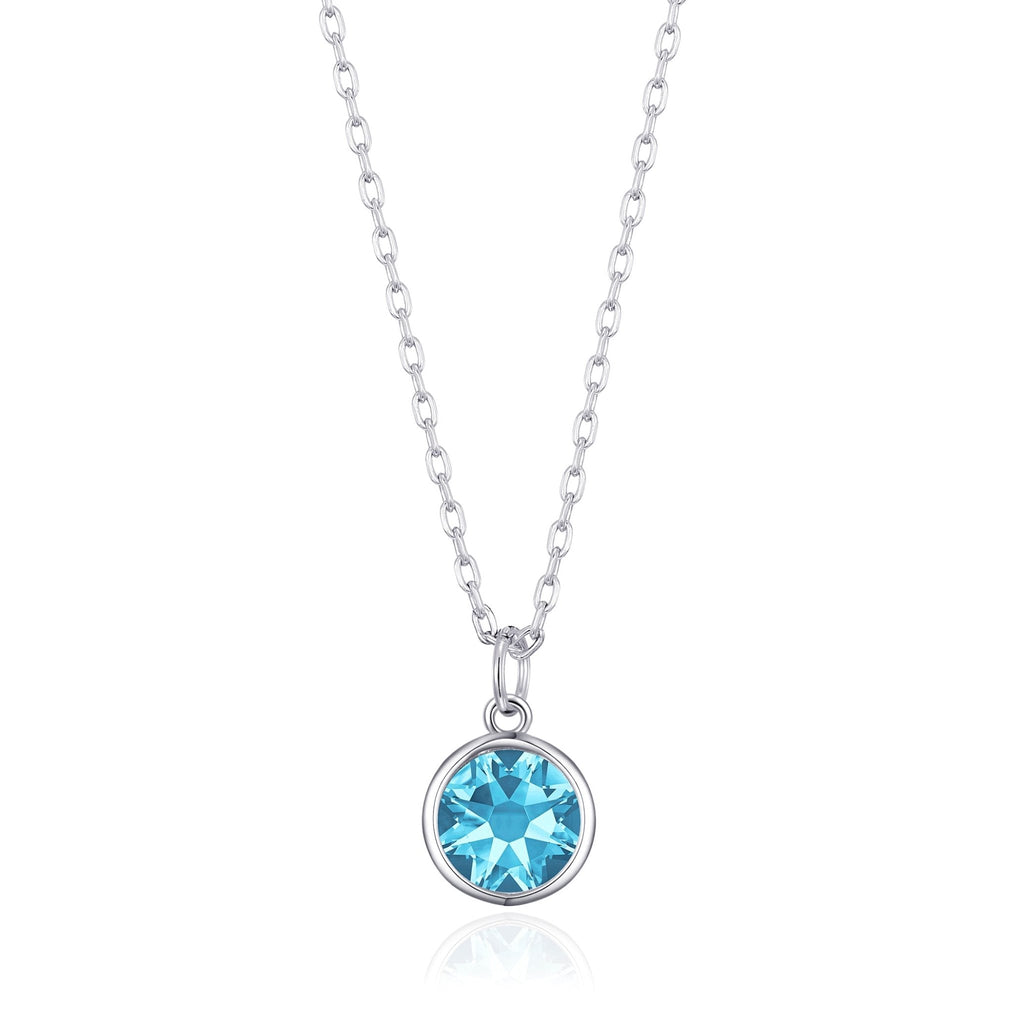 Light Blue Crystal Necklace Created with Zircondia® Crystals
